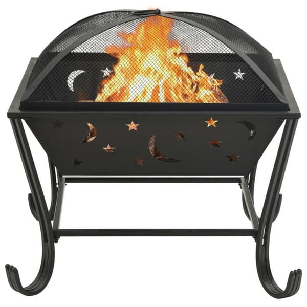 Entré - vidaXL - 62 cm - Stål - Svart - Eldstång ingår
