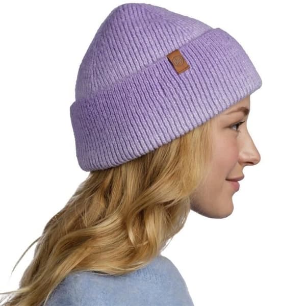 Bonnet BUFF Marin Stickad Mössa Beanie lila – unisex vuxen, varm för höst/vinter