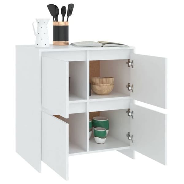 vidaXL Buffé Vit 70x41x75 cm Ingenjörsträ 809764