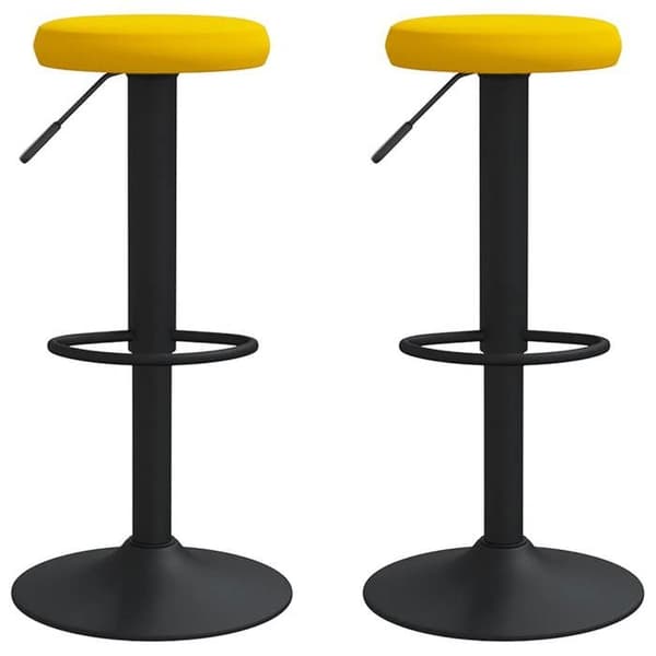 vidaXL Barstolar set om 2 senapsgul sammet 333150