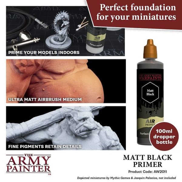 Primer - Army Painter - Warpaints - Air Svart - 100 ml