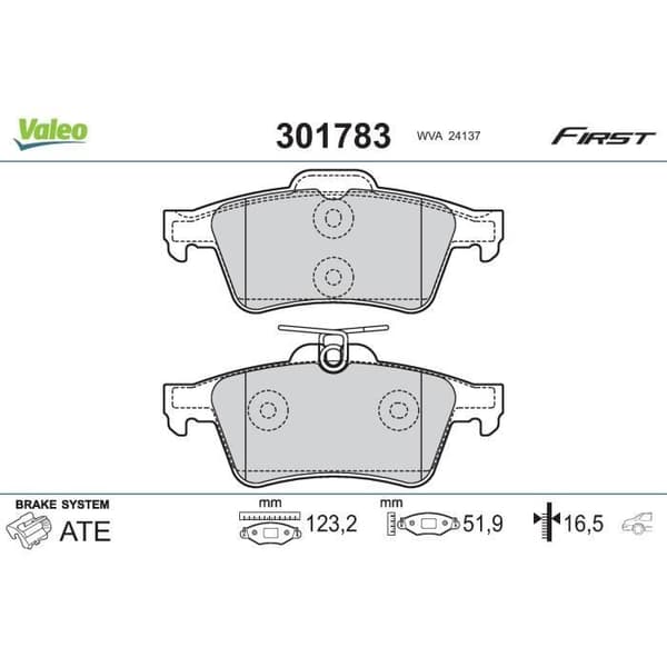 Bromsbelägg för Ford Transit Connect - VALEO - 301783