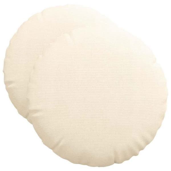 VIDAXL Rund kudde i ribbad sammet crème Ø 50 cm - Set med 2 stolar