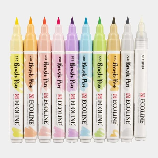 Ecoline — Spel med 9 pastellfärger och suddare (mod. 11509801)