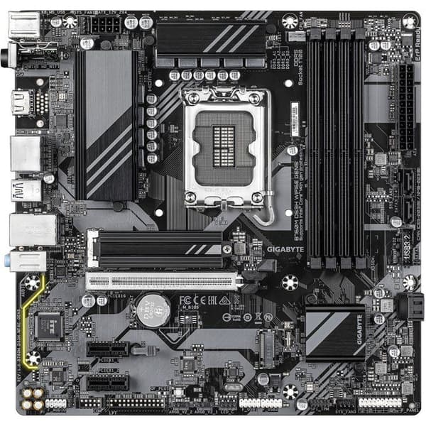 Moderkort - GIGABYTE - B760M DS3H WF6E GEN5 - Format Micro-ATX - Chipset Intel B760 - WiFi 6E & PCIe 5.0