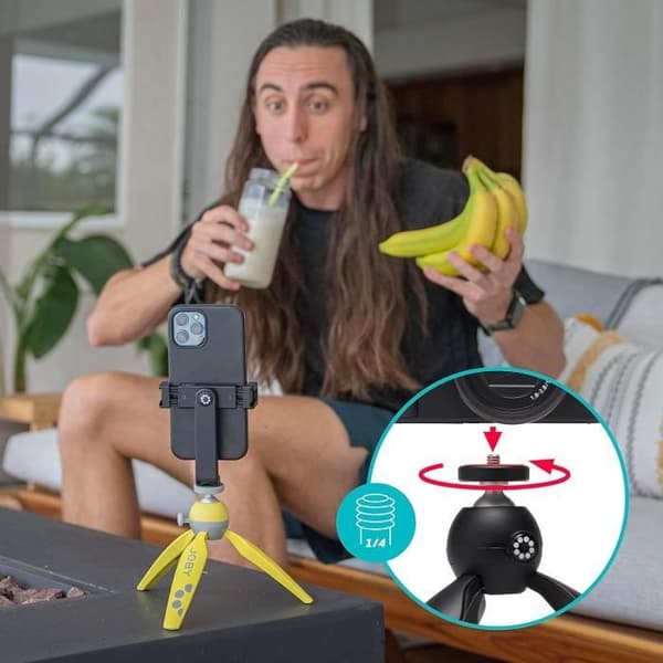 Trépied Mini - Joby - HandyPod 2 - Telefonstöd GripTight 360 - Gul - 1 kg Max
