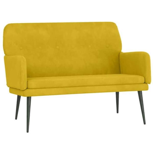 vidaXL Bänk Gul 108x79x79 cm Sammet 351420