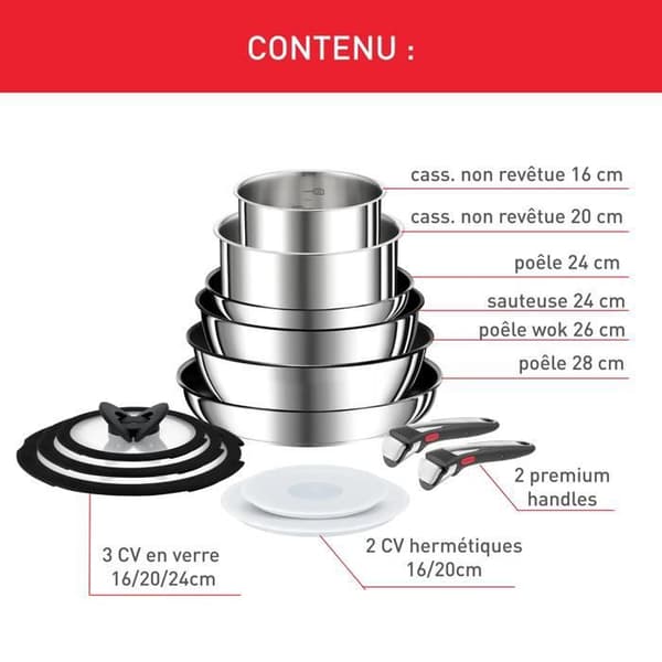TEFAL Ingenio Preference 13-delars Kokkärlsset L9749432