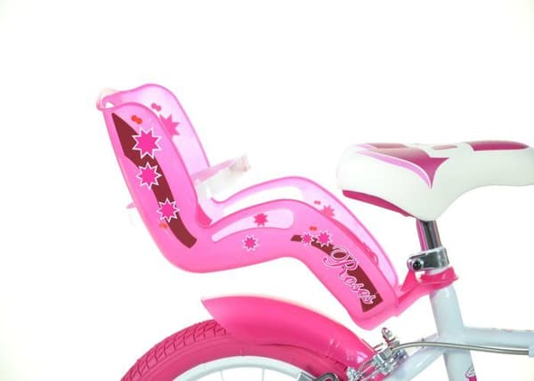 Barncykel - SCH - ROSOR 14'' - Vit - Korg - Ringklocka - Barnstol