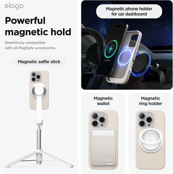 Elago MagSafe Silikonfodral till iPhone 16 Pro Max Stone