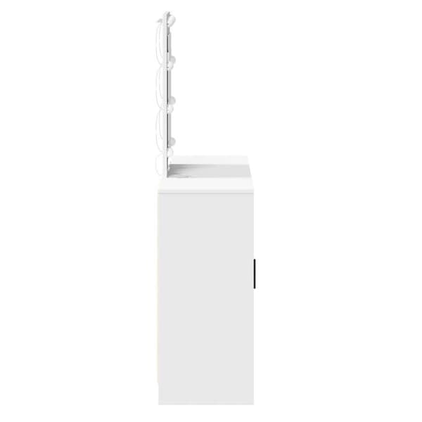 Vitt vit hårsalong med LED-belysning 102x33x135 cm
