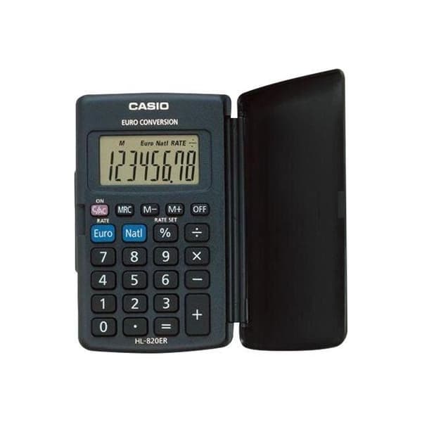 Fickräknare - Casio - HL-820ER - 8 siffror - Batteridriven - Svart