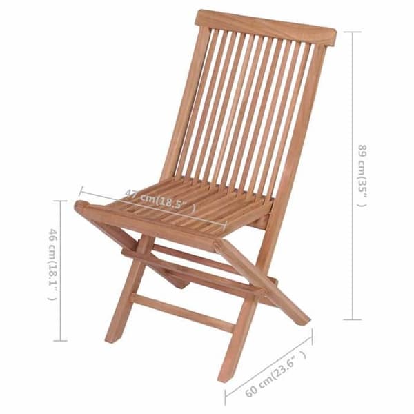 vidaXL Hopfällbara Trädgårdsstolar 4 st Massiv teak