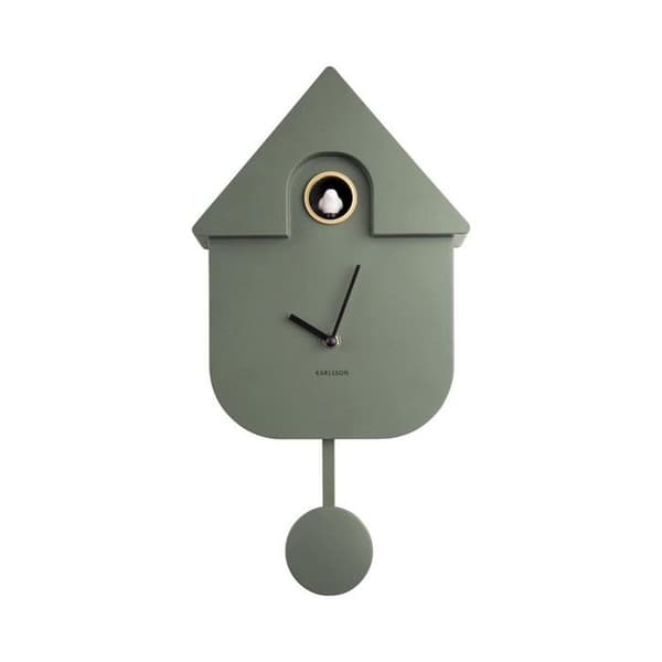 Modern väggklocka Cuckoo grön
