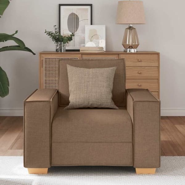 Fåtölj - Brunt - Tyg 100% polyester - 1 plats - Contemporary stil