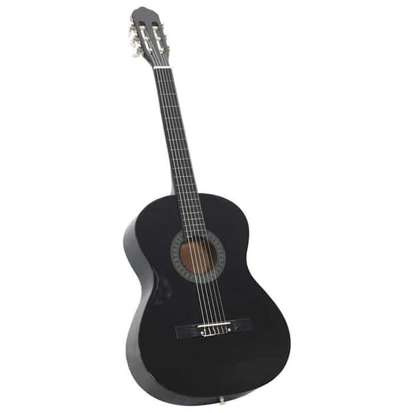 vidaXL klassisk gitarr för nybörjare Svart 4/4 39" basträ