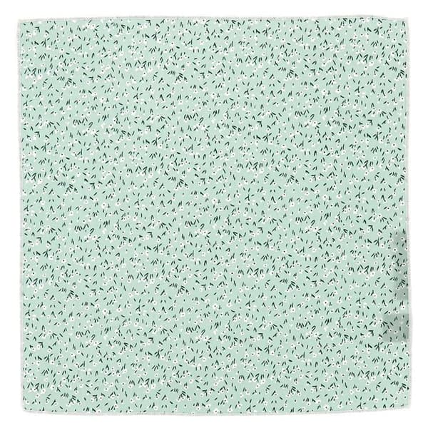 Herr kostymficka med mintgrön blommönster 100% bomull 28x28 cm