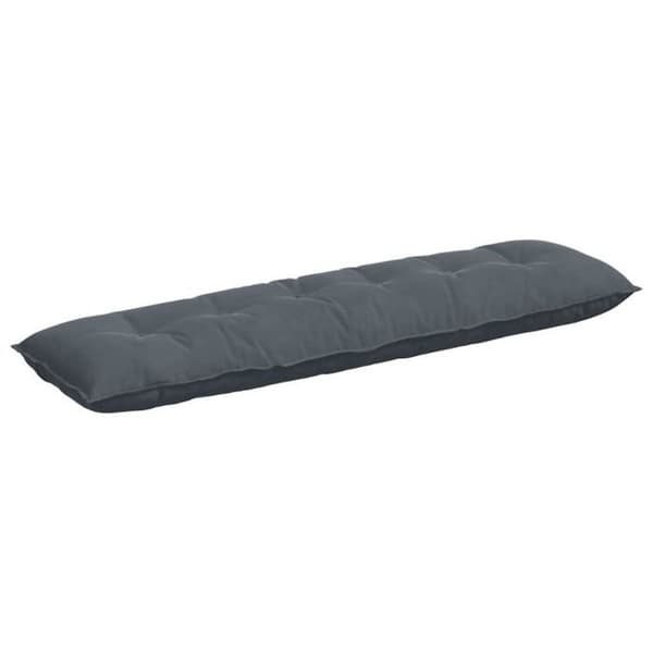 VIDAXL Rektangulär ländryggskudde 180 x 50 cm mörkgrå ribbad sammet