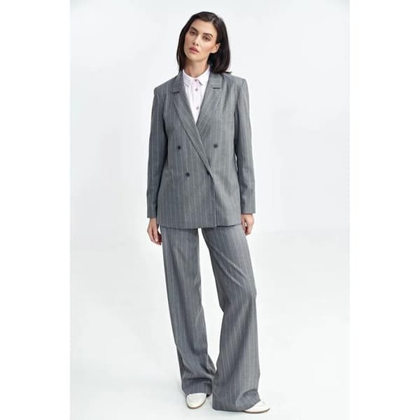 Oversize knäppt blazer för kvinnor Nife Randig