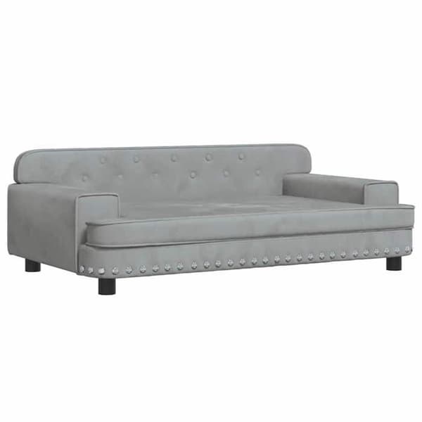 vidaXL Barnsoffa Ljusgrå 90x53x30 cm Sammet 3196280