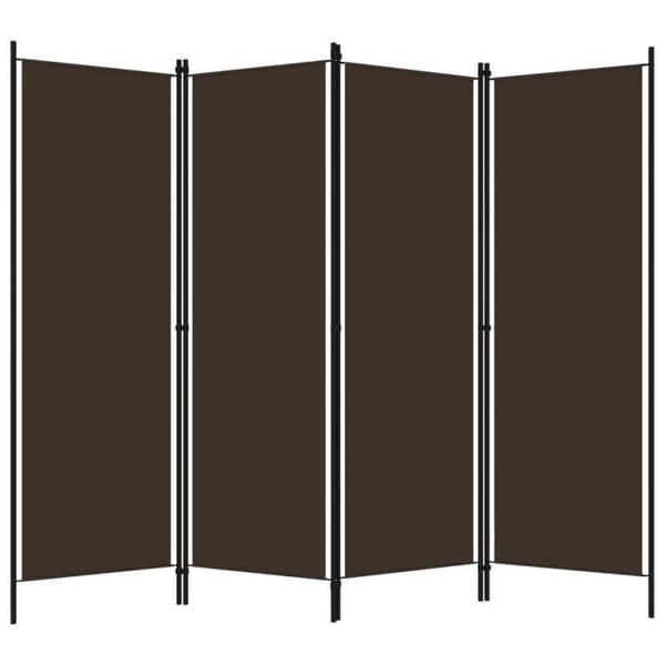 vidaXL 4-Panel Rumsavdelare Brun 200x180 cm