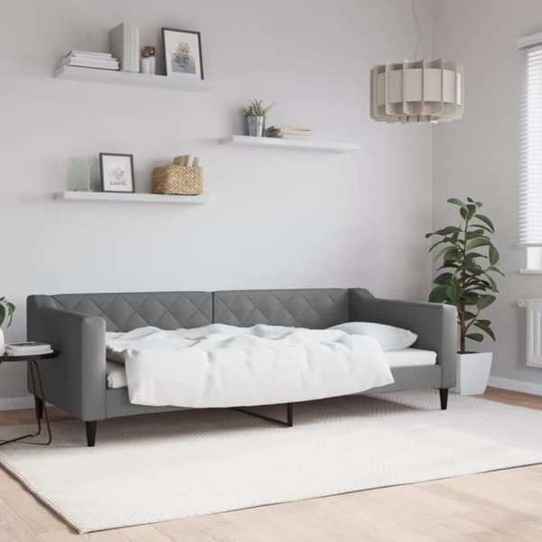 vidaXL Grå sängsoffa 90x200 cm tyg 354162