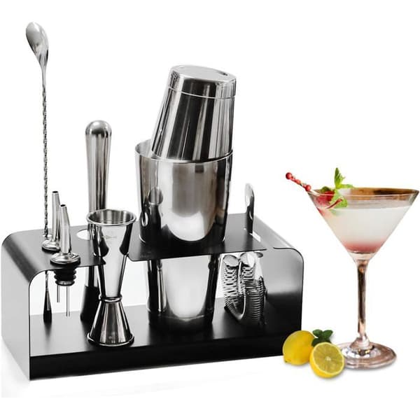 Cocktailshaker SKY FISH Set med 8 Delar med Stativ i Rostfritt Stål