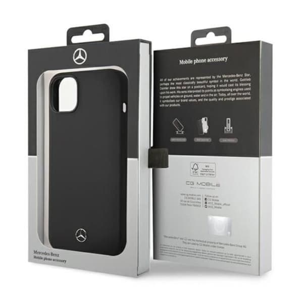 Coque - Mercedes - Silicone Line MagSafe - iPhone 14 Plus - Svart - Mikrofiberfoder