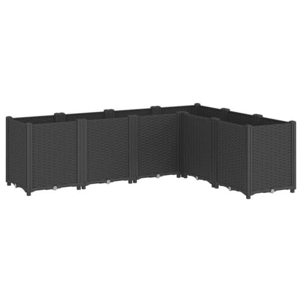 Svart plantering 160x120x53 cm polypropen