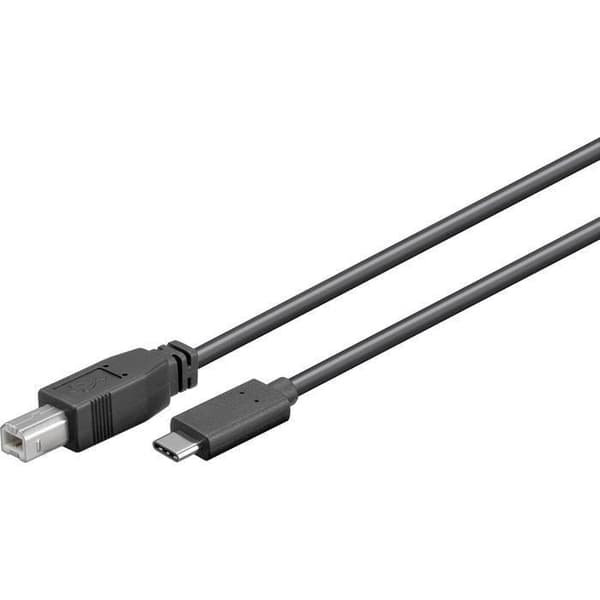 USB-kabel - MICROCONNECT - W127021092 - 5 m - USB 2.0 - USB C till USB B - Svart