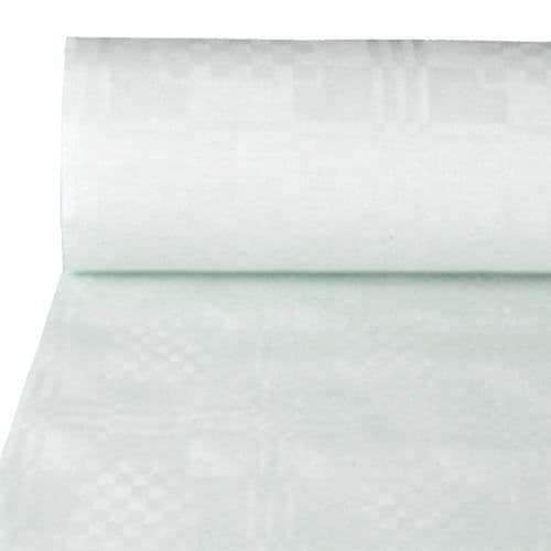 Damastrullduk 100 m x 1,2 m vit