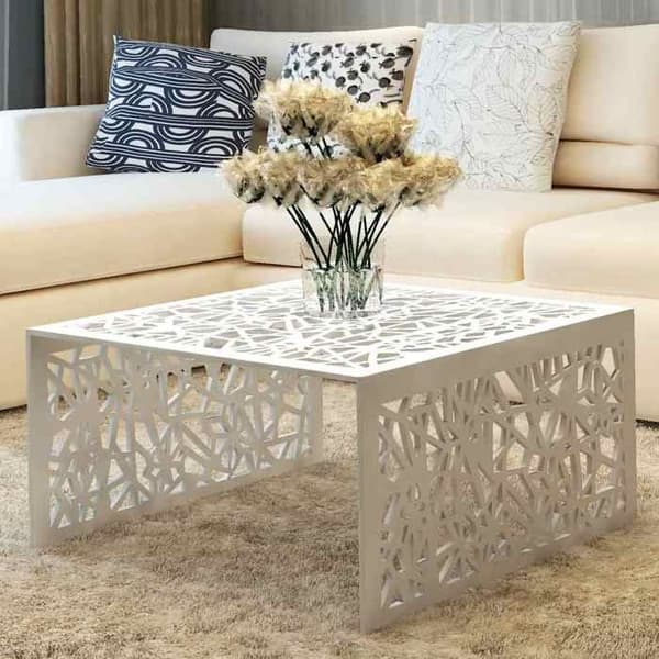 vidaXL Silverfärgad soffbord Geometrisk design Aluminium 242328