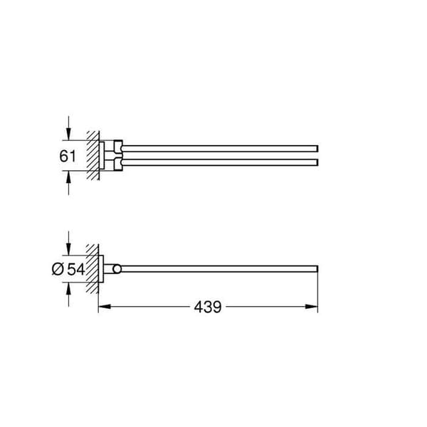 Grohe Essentials ledad handdukstork (45 cm - Krom - I lager)