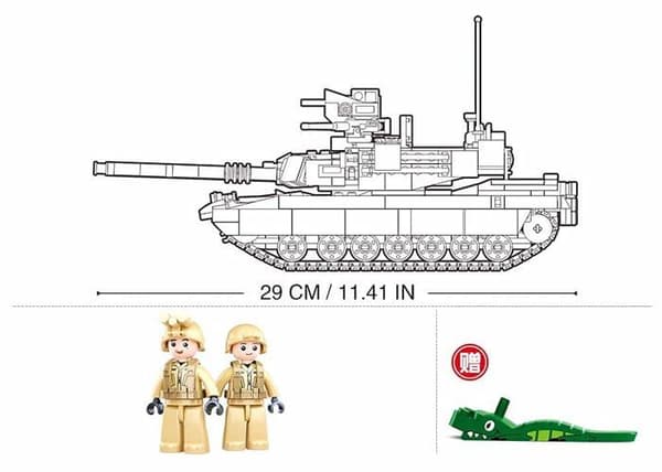 Sluban M38-B0892 - M1A2 SEP V2 Abrams Stridsvagn - 781 bitar