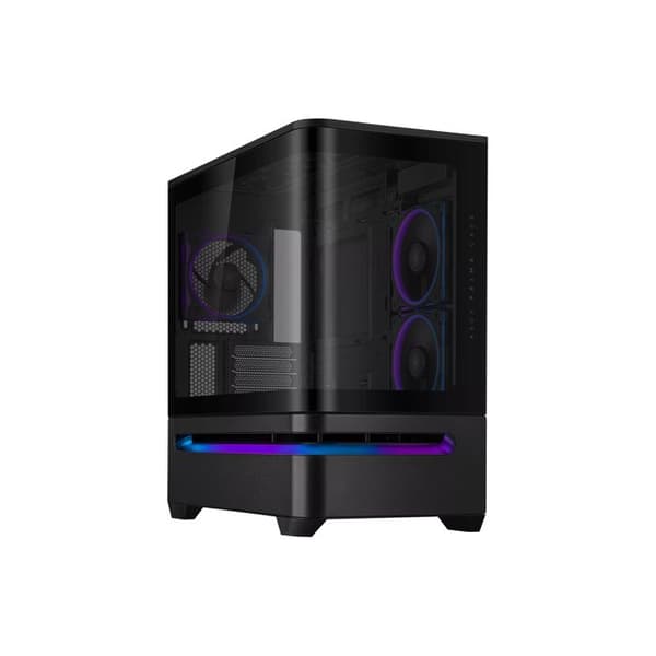 PC-chassi - ASUS - Prime AP202 TG ARGB - Svart - Micro-ATX - 3 förinstallerade ARGB-fläktar
