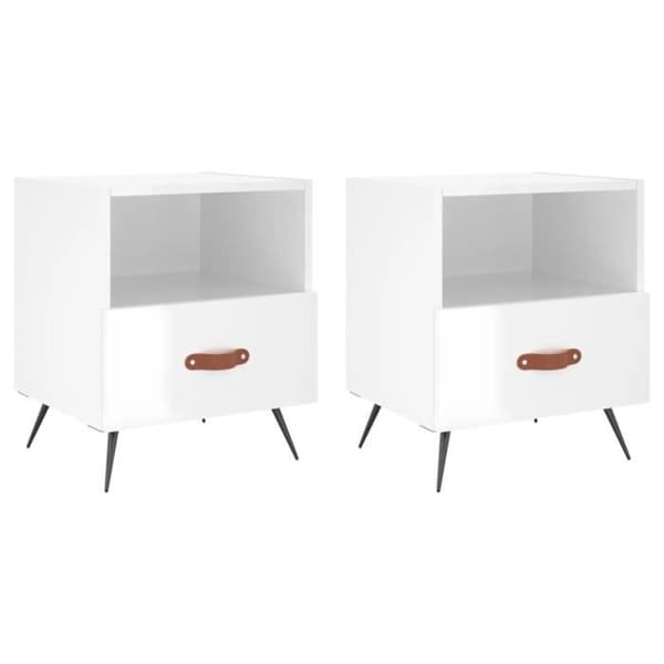 vidaXL Sängbord 2 st Blank vit 40x35x47,5 cm 827377