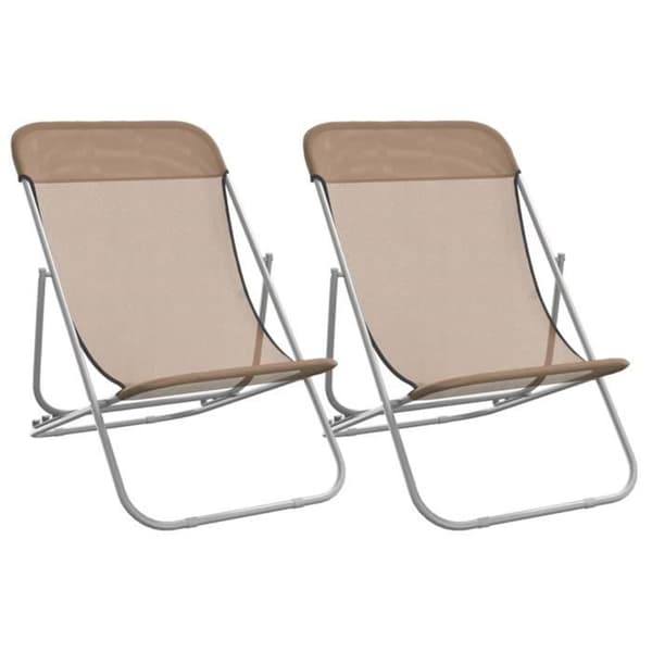 vidaXL hopfällbara strandstolar 2st textilen pulverlackerat stål 360193