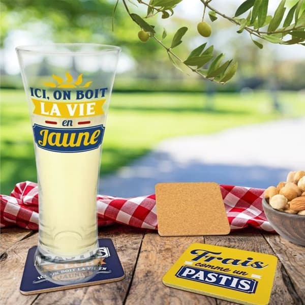 Set med 4 Pastis kartongunderlägg