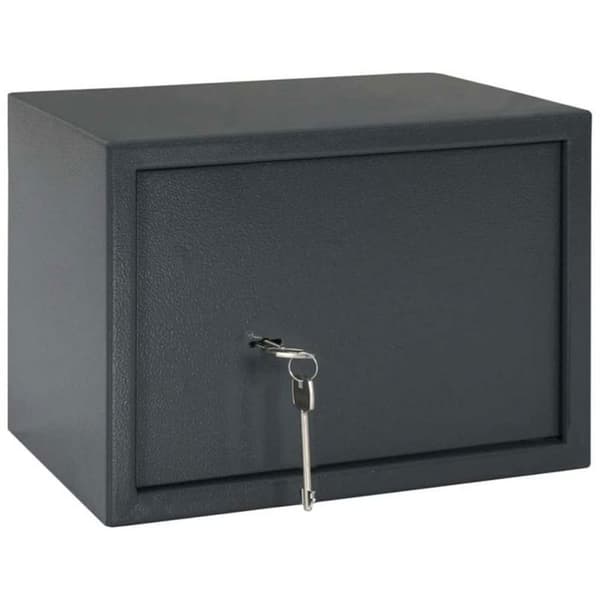 vidaXL säkerhetsskåp 35×25×25 cm Mörkgrå – Stål, nyckellås, kompakt säkerhetskåp