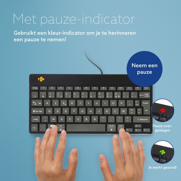 R-Go Compact Break (svart, med sladd, AZERTY - FR)