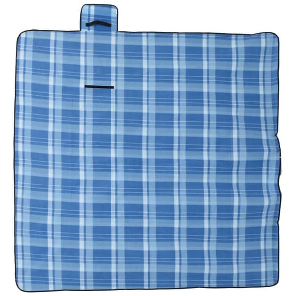 Fällbar picknicktäcke rutigt blå 200x200 cm