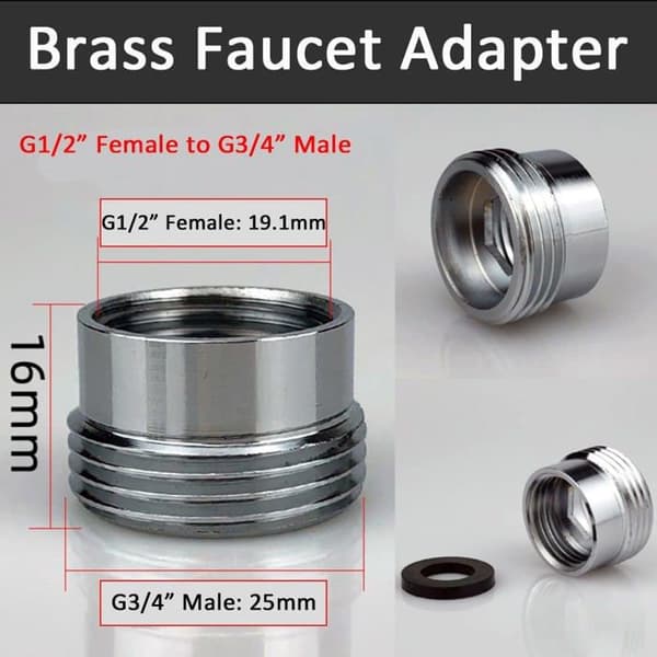 Kranadapter - HATOOLHA - 2 stycken - Silver - Mässing - Vattenbesparing