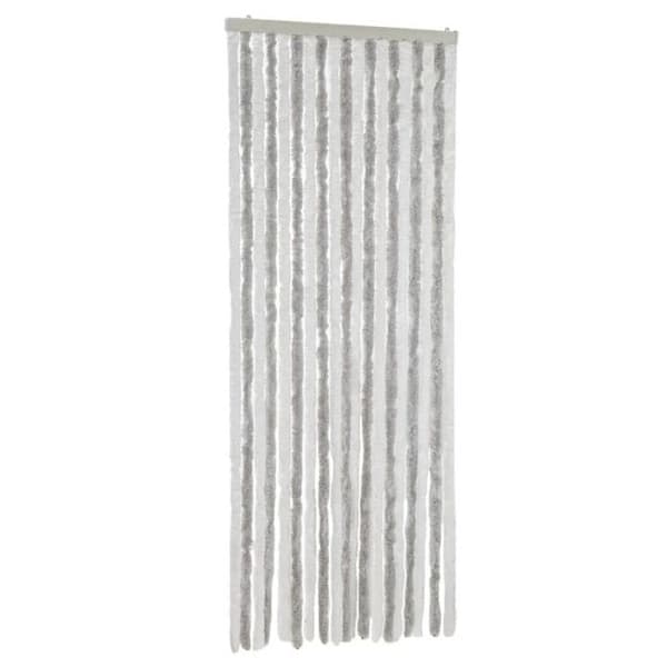 Ljusgrå och vit flugskydds gardin 56x185 cm chenille