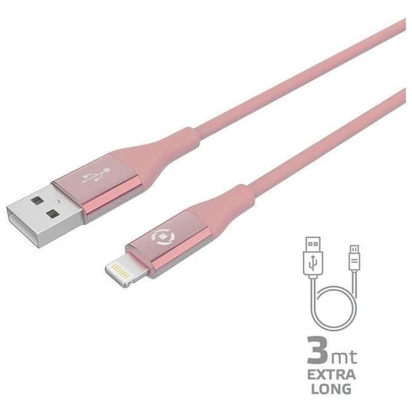 Celly-USB Lightning Färg 3M Rosé