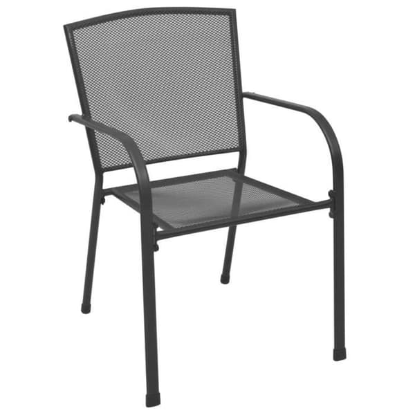 vidaXL utomhusstolar 4 st Mesh Design Antracitstål
