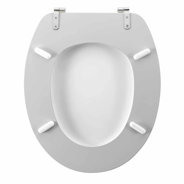 Toalettlock Tryckt "Marmor Effekt" 46cm Vit