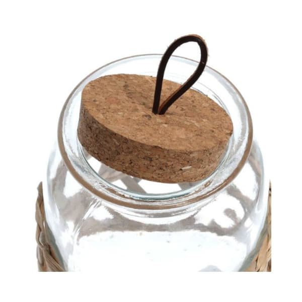 Glasburk med flätad sugrör 610 ml