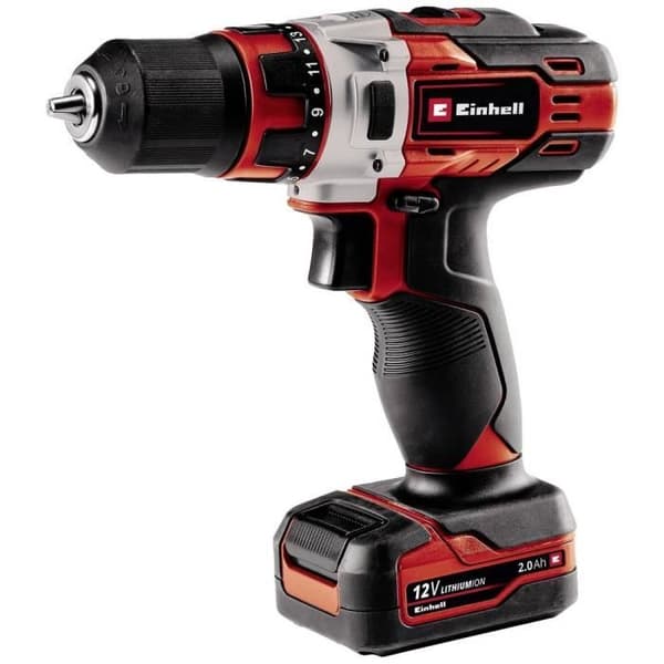 Batteridrill - Einhell - TE-CD 12/1 Li +22+CL - 12 V - 2 Ah - 2 batterier
