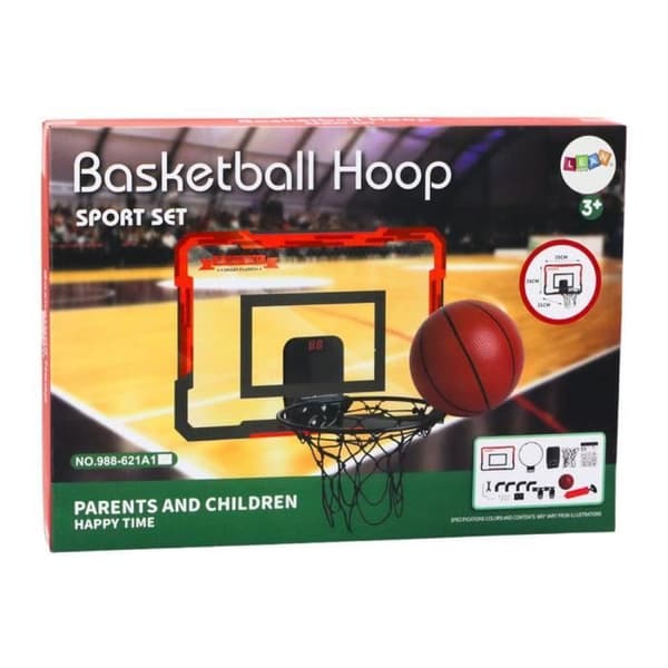 Barnbasketbollset med bakpanel och motbollar