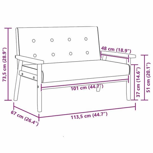 vidaXL 2-sitssoffa Svart Konstläder 248642
